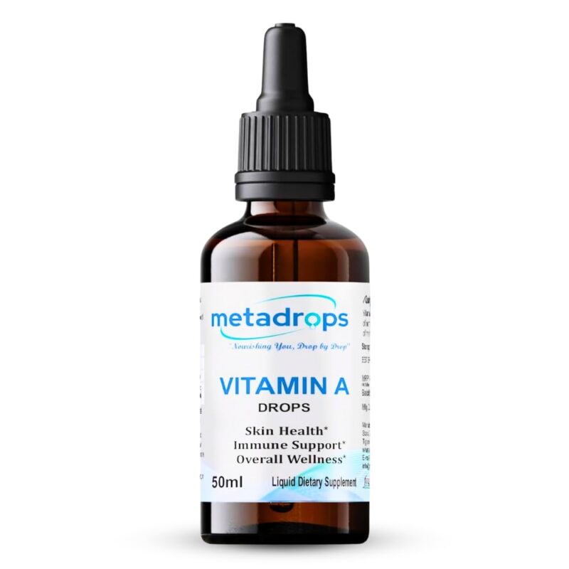 MetaDrops Vitamin A Liquid Supplement - Retinyl Palmitate, 100 Sublingual Servings for Enhanced Absorption, 50 mililitre