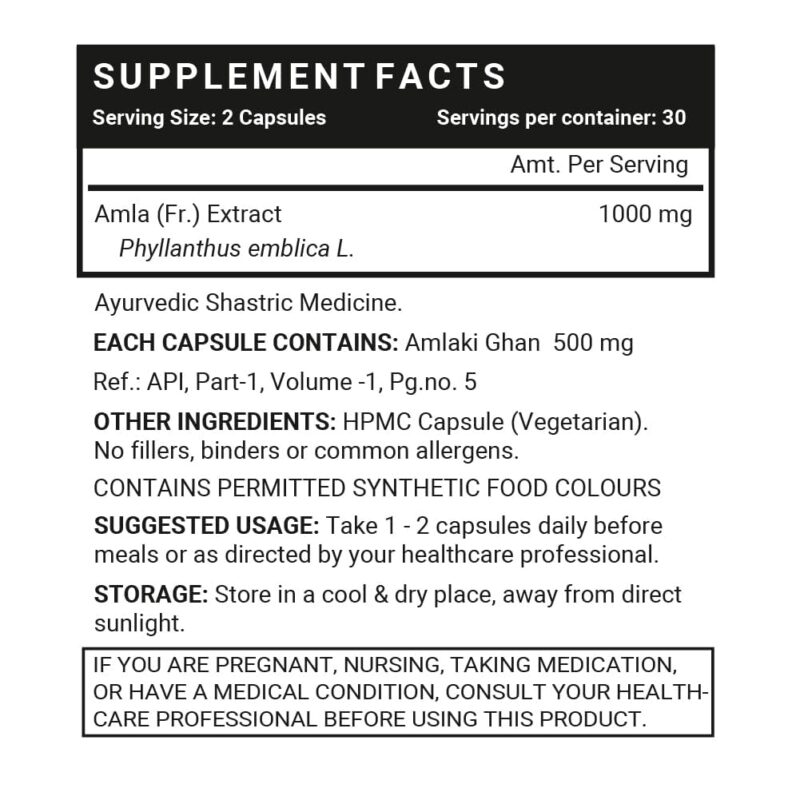 INLIFE Natural Vitamin C Amla Extract Supplement | Immunity, Overall Wellness for Men and Women - 60 Vegetarian Capsules (Pack of 1, 60) - Image 5