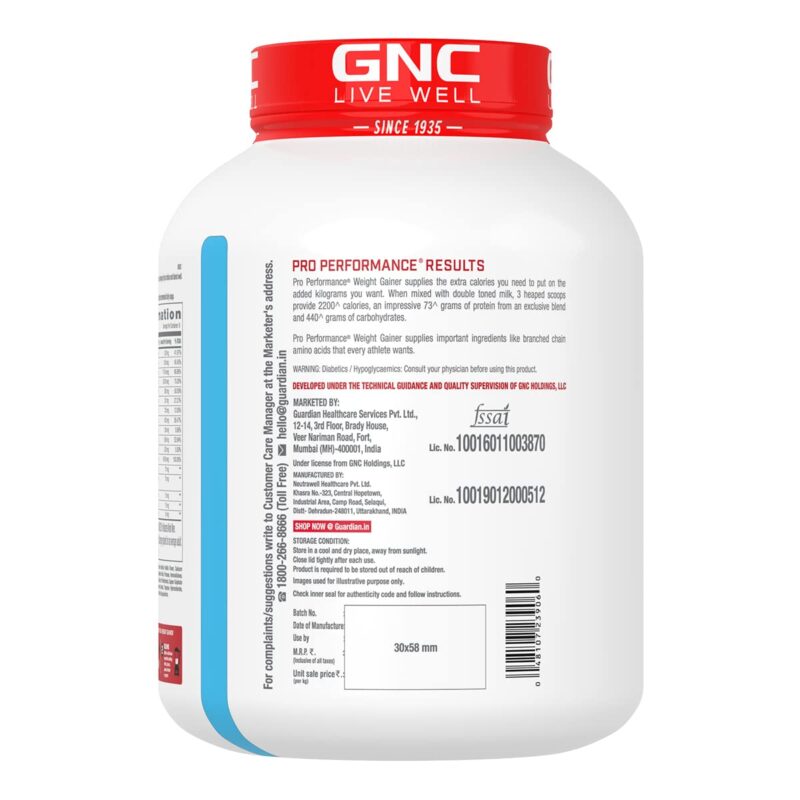 GNC Pro Performance Weight Gainer|3 Kg|Healthy Body Gains|Reduces Muscle Breakdown|Increases Energy & Endurance|73g Protein|440g Carbs|2200 Cal|Double Chocolate, powder, 1 count, 6 Servings - Image 3