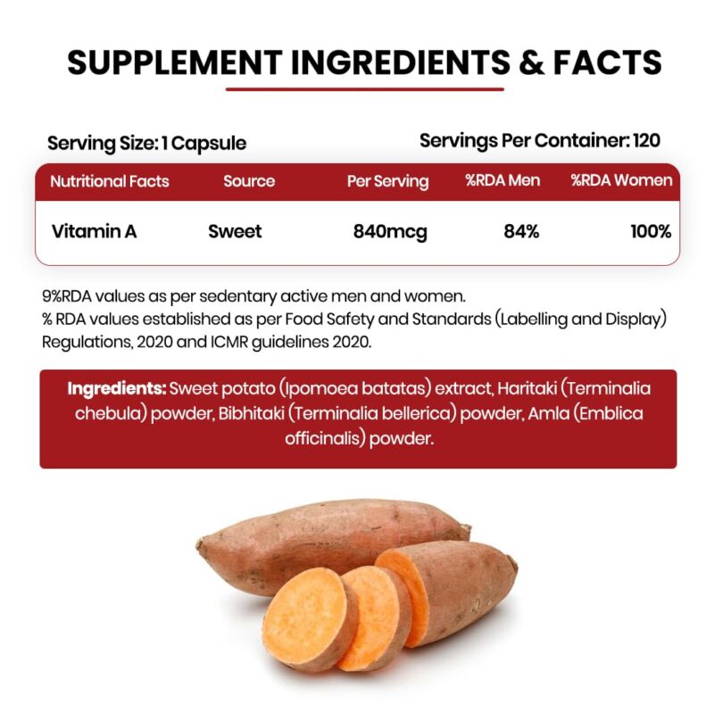 Vlado’s Himalayan Organics Plant-Based Vitamin A Supplement Supports Healthy Eye Sight | Natural Anti-Oxidant (120 Capsules) - Image 9