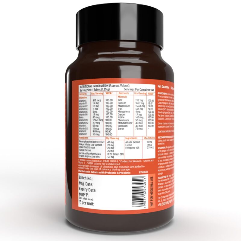 HealthKart hk vitals Multivitamin with Probiotics (60 Tablets) | For Men and Women | Vitamin C, Vitamin B, Vitamin D, & Zinc, Supports Immunity and Gut Health - Image 8