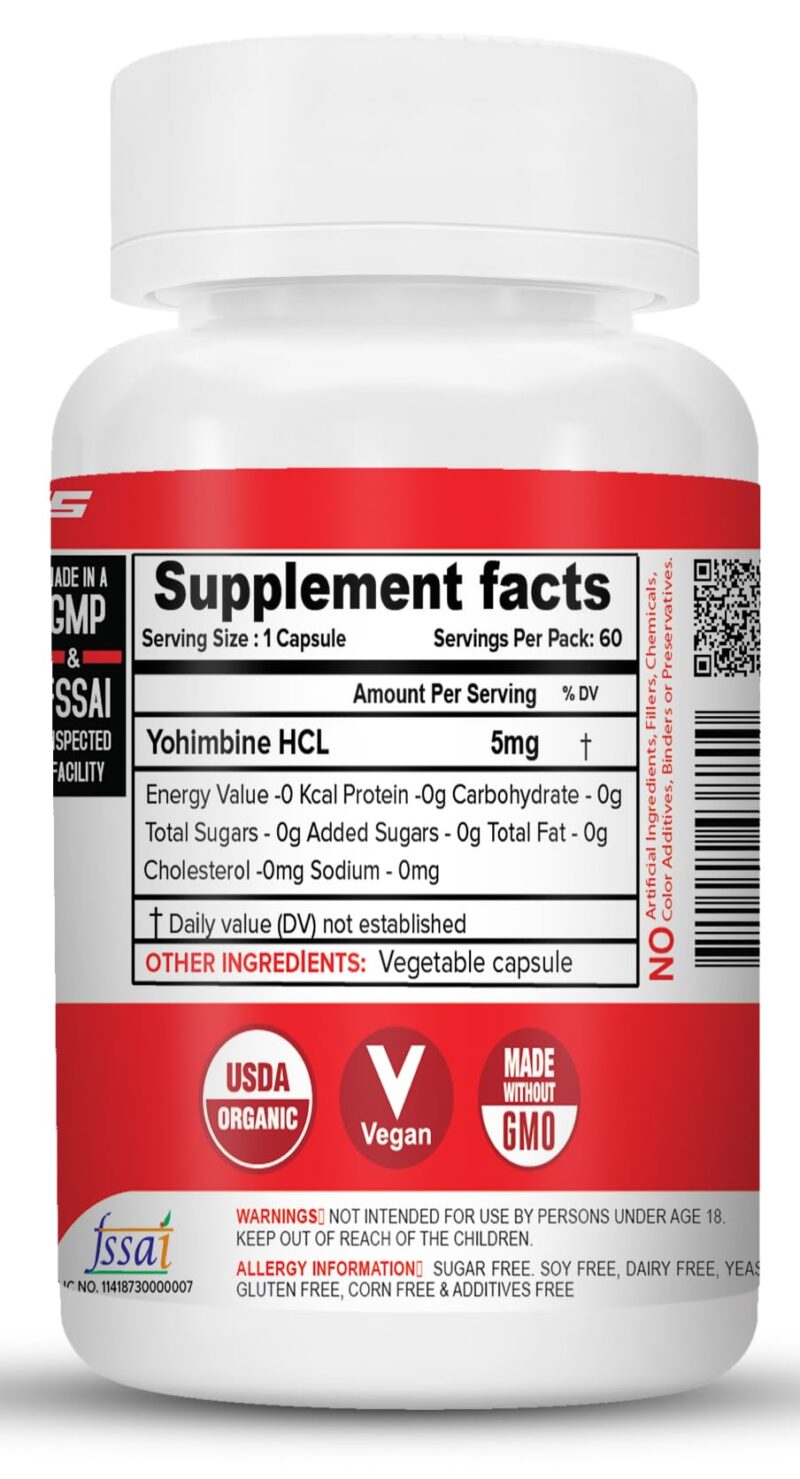 NutriJa -Yohimbine Hcl 5 Mg Capsules -Pack Of 60 Capsules,1 Count - Image 6