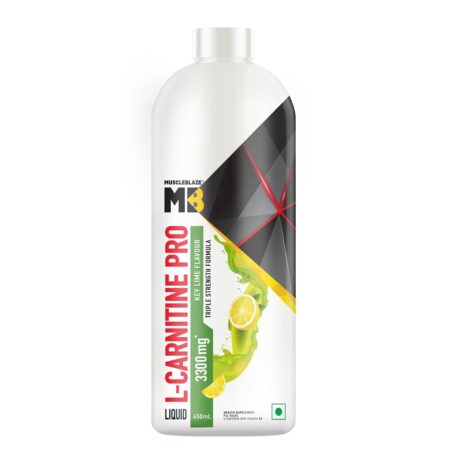 MuscleBlaze Liquid L-Carnitine PRO (Key Lime, 450ml) | Triple Strength Formula | 3300mg L- Carnitine
