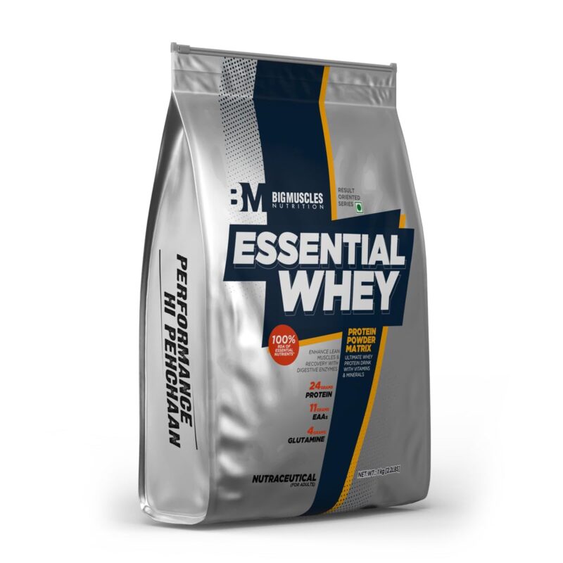 Bigmuscles Nutrition Essential Whey Protein [1Kg,Double Rich Chocolate] |24g Protein per serving with Digestive Enzymes, Vitamin & Minerals, No Added Sugar | Improved Strength,Muscle Building - Image 9
