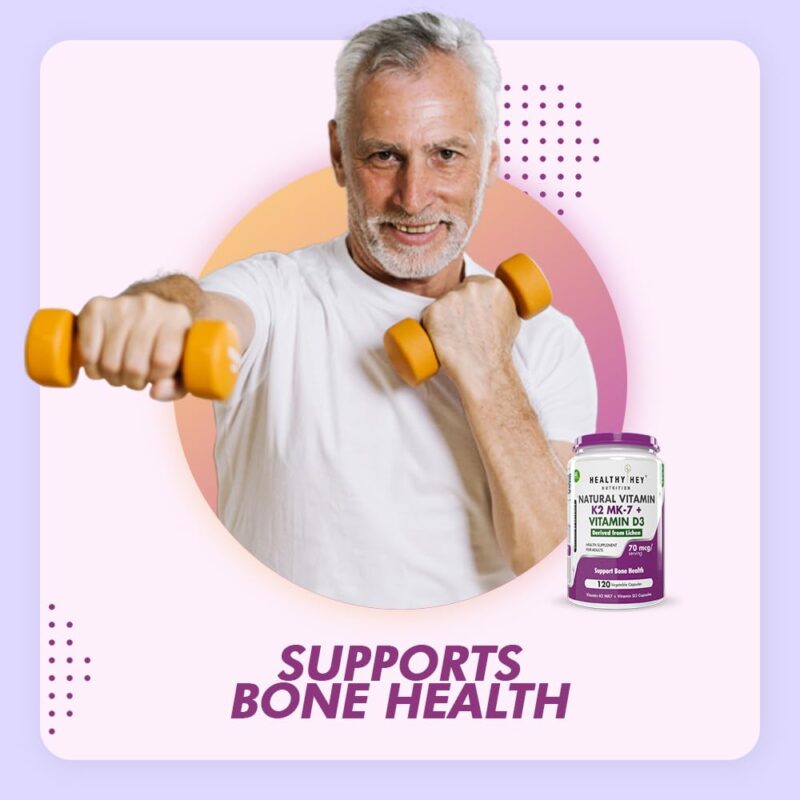 HealthyHey Nutrition Natural Vitamin K2 + Natural D3 - Non-GMO | Non-Synthetic 120 Veg. Capsules - Image 4