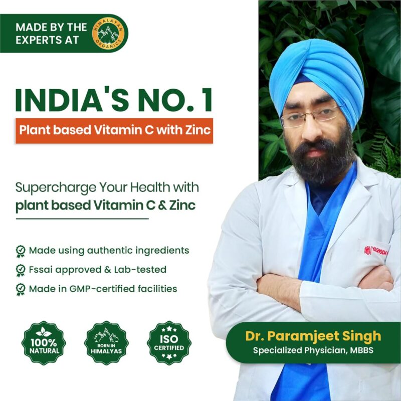 Vlado’s Himalayan Organics Plant Based Vitamin C with Zinc - 120 Veg Capsules - Image 3