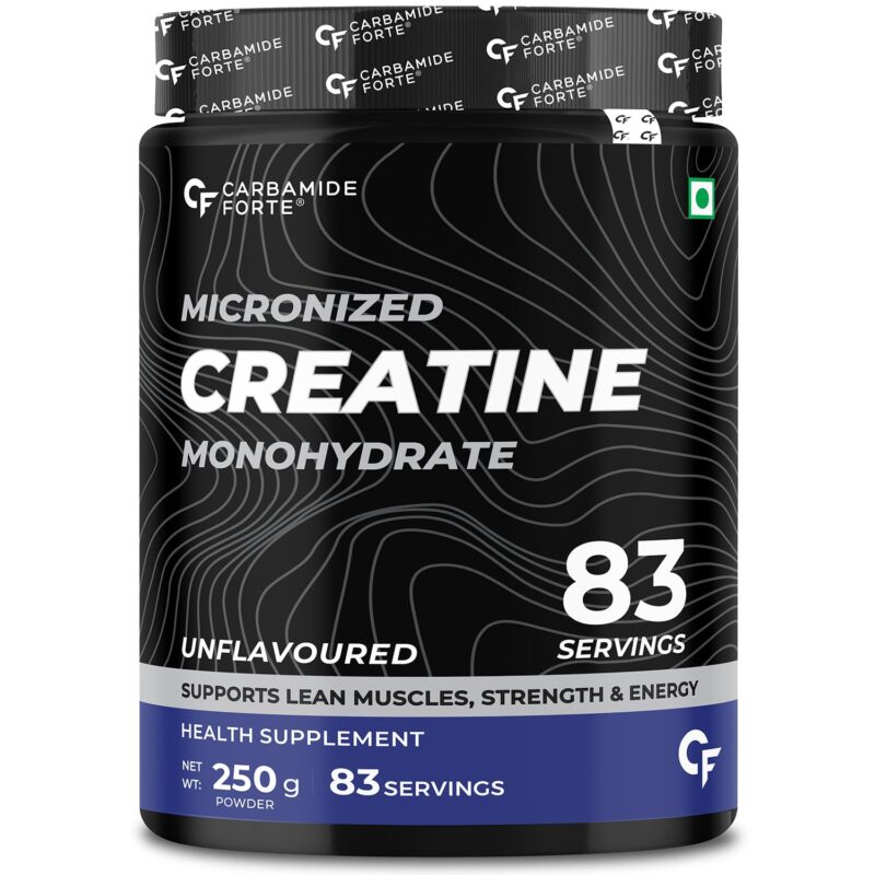 Carbamide Forte Monohydrate Creatine Powder | Micronized Creatine Monohydrate 250gm | Creatine Mono Hydrate | Creatine Supplement for Lean Muscle Volumization, Strength & Energy - Unflavoured - 83 Servings - 250g