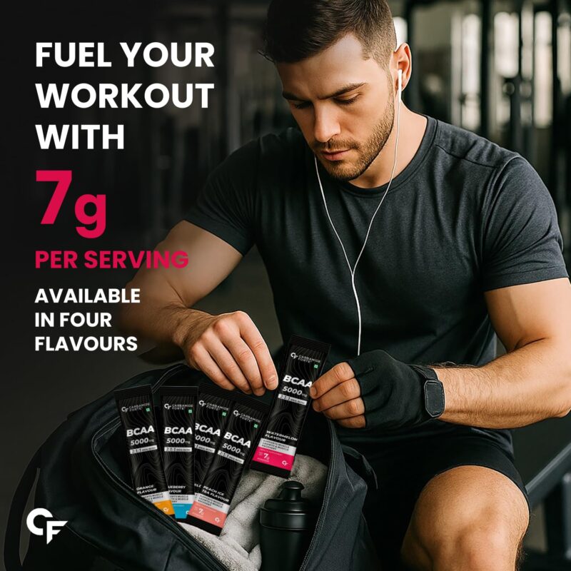 Carbamide Forte BCAA Powder 5000mg 28 Sachets | BCAA Supplements For Women & Men Muscle Growth | BCAA Pre Workout & BCAA Intra Workout Supplement For Muscle Recovery | BCAA For Men | BCAA Supplement For Men & Women 7g Serving with Ideal 2:1:1 Ratio | 4 Fl - Image 9