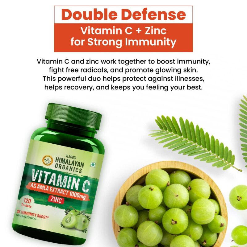 Vlado's Himalayan Organics Vitamin C Tablets from Natural Fruits | Immnunity, Antioxidant & Skin Care | 120 Veg Tablets - Image 7