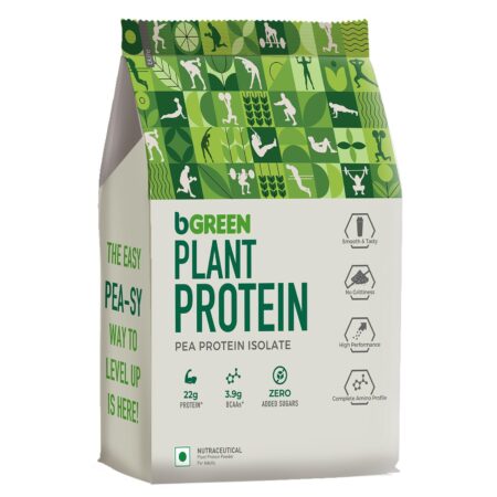 bGREEN by HealthKart Plant Protein Powder (Chocolate, 1kg, 27 Servings) | 25g Protein (Pea Protein Isolate & Pumpkin Seed)