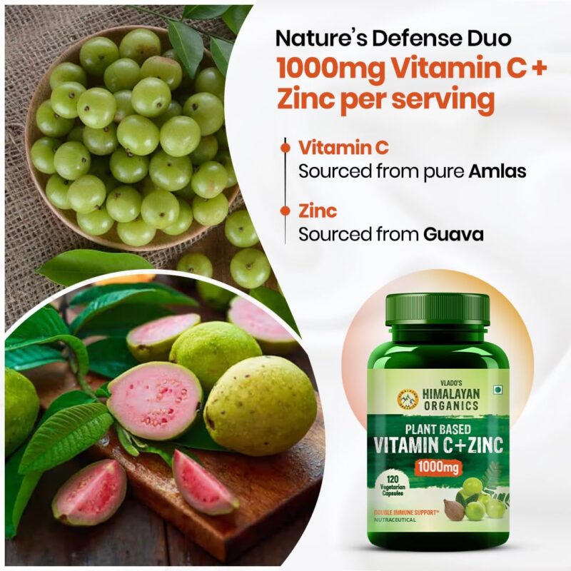 Vlado’s Himalayan Organics Plant Based Vitamin C with Zinc - 120 Veg Capsules - Image 7