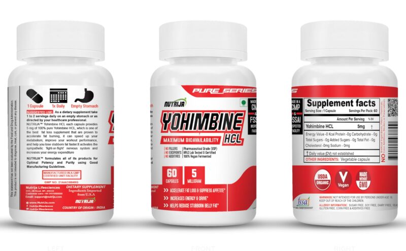 NutriJa -Yohimbine Hcl 5 Mg Capsules -Pack Of 60 Capsules,1 Count - Image 4