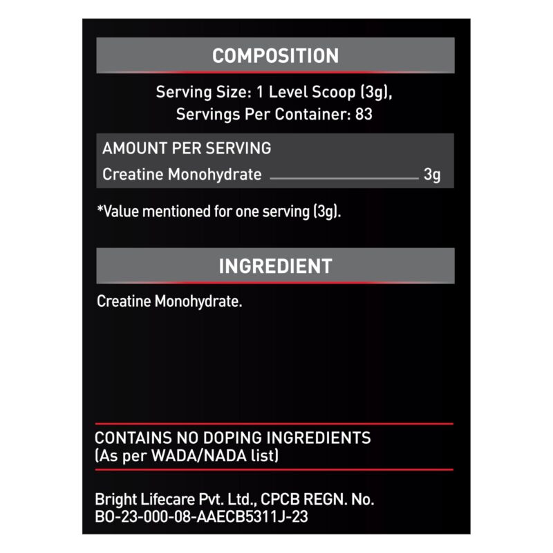 MuscleBlaze Micronized Creatine Monohydrate Powder, Unflavoured (83 Servings, 250g) with Shaker | Pack of 2 | Trustified Certified Creatine - Image 6