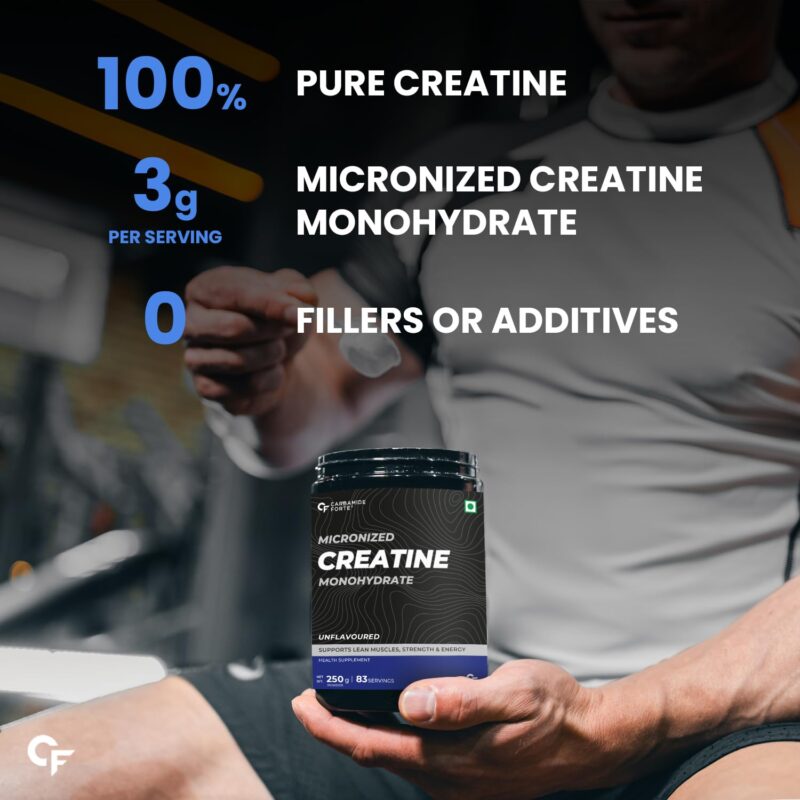 Carbamide Forte Monohydrate Creatine Powder | Micronized Creatine Monohydrate 250gm | Creatine Mono Hydrate | Creatine Supplement for Lean Muscle Volumization, Strength & Energy - Unflavoured - 83 Servings - 250g - Image 7