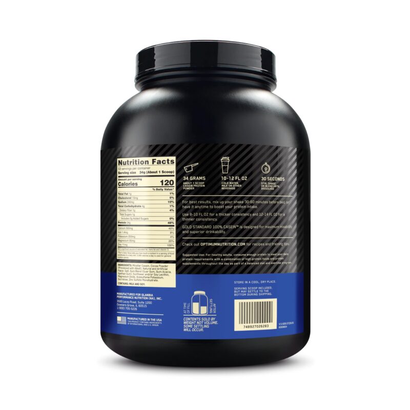 Optimum Nutrition (ON) Gold Standard 100% Casein Protein Powder - 4 lbs, 1.82 kg (Chocolate Peanut Butter) - Image 3