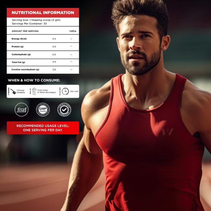 WHEYMILL Micronised Creatine Monohydrate | Lab Tested | Rapid Absorption | Fast Recovery | 100Gm, 33 Servings | Unflavoured - Image 5