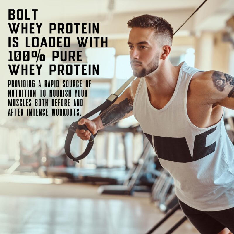 Bolt 100% Whey Protein Powder|With Superfood Phycocyanin|2Lb/907Gm (27 Servings)|Unflavoured - Image 3
