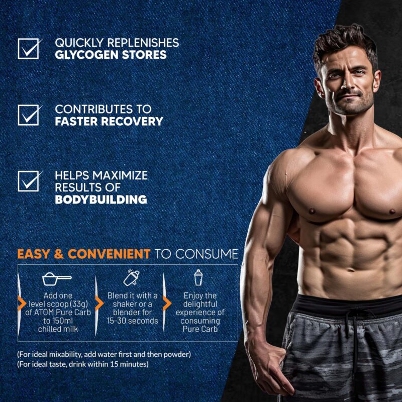 Asitis Nutrition Atom 100% Pure Carb 1Kg | For Faster Weight Gains | Reliable Source Of Fast Calories |130 Kcal Energy | Hazelnut Flavor - Image 5