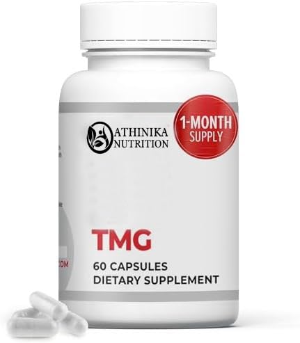 TMG Supplements - Trimethylglycine Amino Acid as Betaine Anhydrous for Liver Support, Energy, Heart Health, & to Regulate Homocysteine Levels - 60 Capsules