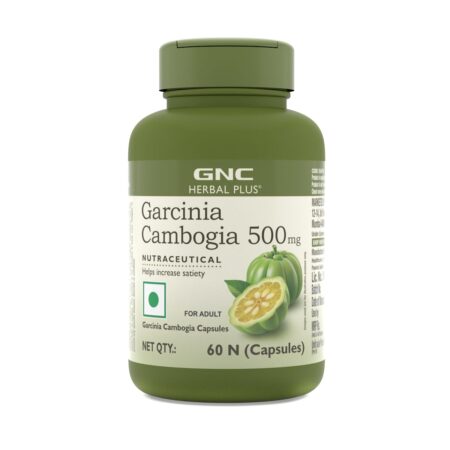 GNC Herbal Plus Garcinia Cambogia | 60 Capsules | Aids in Weight Loss | Controls Hunger Pangs | Helps Reduce Bad Fats | Improves Serotonin Level | Formulated in USA | 500mg Per Serving