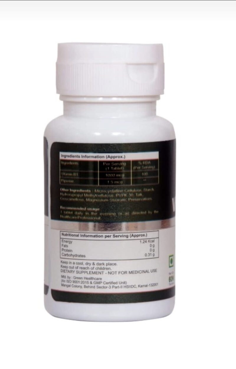 NeuroNutrition Oxford Expert Vitamin B1 For Men And Women,Vegan,Non Gmo,Fssai Approved - Tablet, 60 Count - Image 3