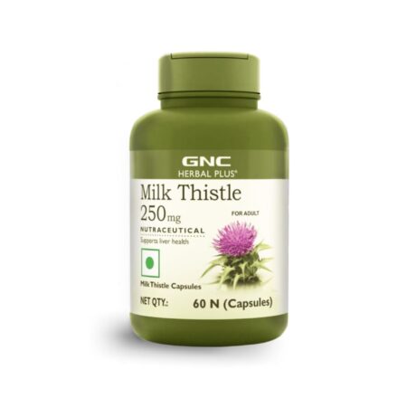 GNC Milk Thistle 250mg with 80% Silymarin | 60 Veg Capsules | Supports Liver Detox, Liver Health, Alcohol Protection, & Fatty Liver Care | Helps Remove Toxins & Boost Liver Function | USA Formulated