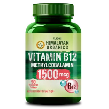 Vlado's Himalayan Organics Methylcobalamin Vitamin B12 1500mcg Supplement - 90 Veg Tablets