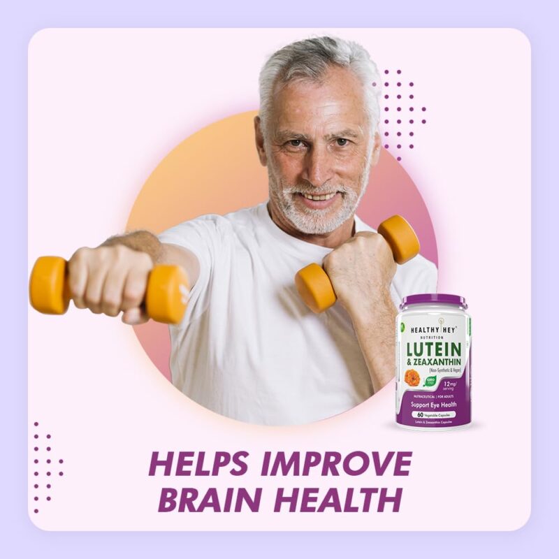 HealthyHey Lutein with Zeaxanthin - Support Eyes Health - 60 Veg. Capsules (Pack of 1) - Image 2