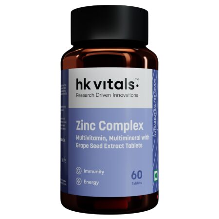 HealthKart hk vitals Zinc Supplements (60 Tablets) | With Vitamin C, Vitamin D3, Multivitamin and Multimineral | Immunity Boosters For Adults