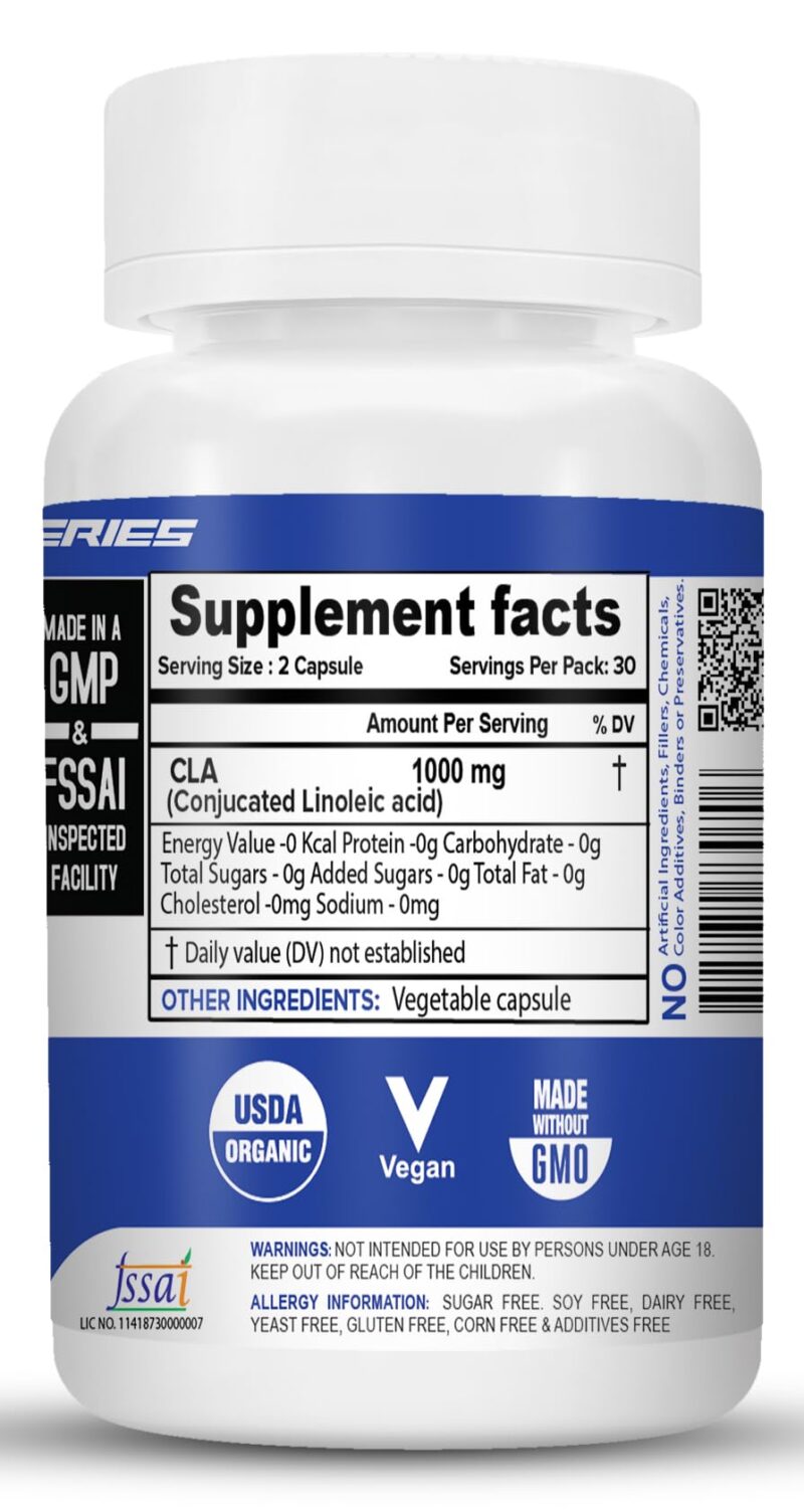 NUTRIJA CLA 1000mg (Conjugated Linoleic Acid) | Non Stimulatory Fat Burner - 60 Capsules - Image 6