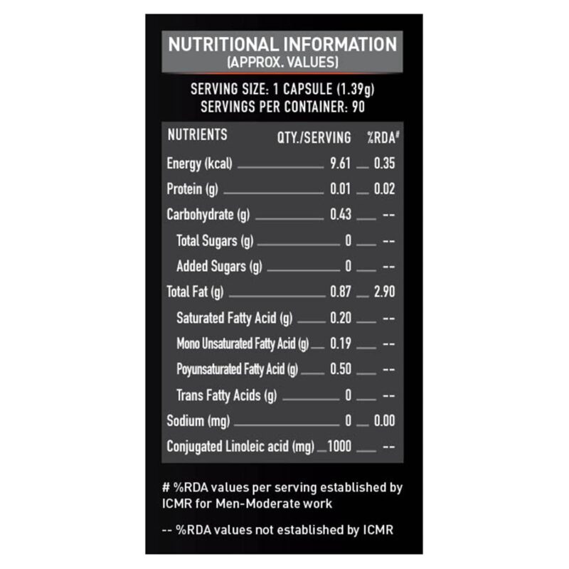 MuscleBlaze CLA 1000 (90 Softgel Capsules) | Fat Burner, Supports Weight Loss | Fuels Metabolism - Image 8
