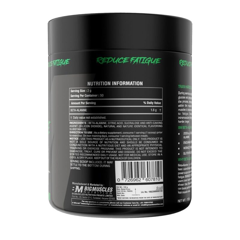 Bigmuscles Nutrition Beta-Alanine Powder [50 Servings, Sex On The Beach] | Supports Increased Performance, Lean Mass Gains, Workout Capacity, Strength & Endurance - Image 7