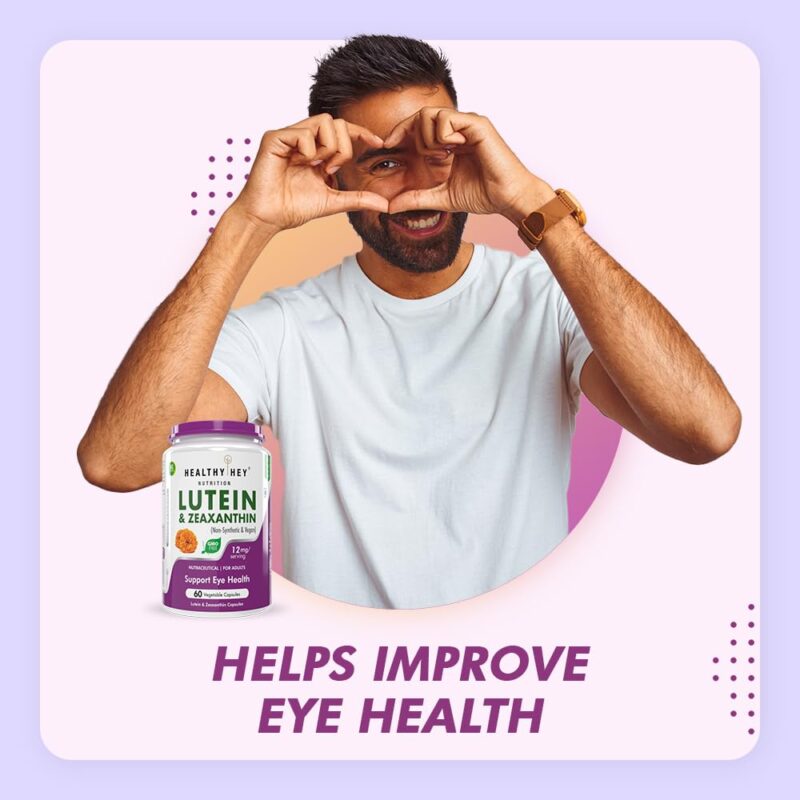 HealthyHey Lutein with Zeaxanthin - Support Eyes Health - 60 Veg. Capsules (Pack of 1) - Image 5
