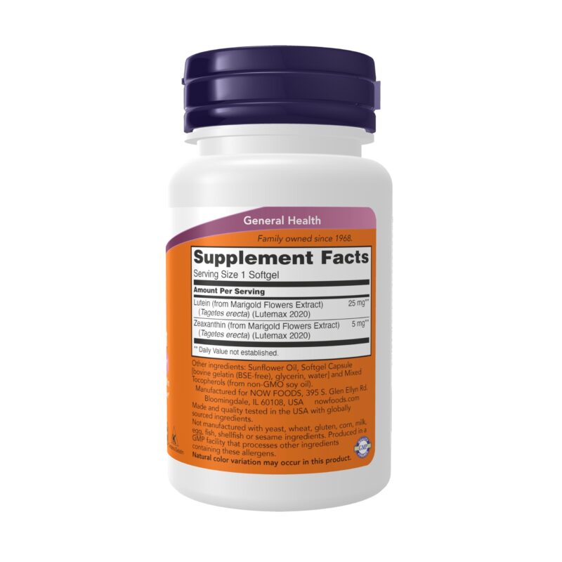Now Foods, Lutein & Zeaxanthin, 60 Softgels - Image 7