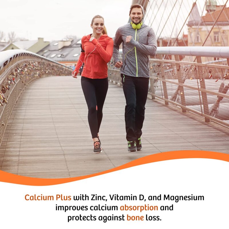 Naturyz Calcium Plus with Calcium Citrate, Vitamin D, Magnesium and Zinc Ideal Supplement for Bone Health & Joint Support of Men & Women - 120 Tablets - Image 2
