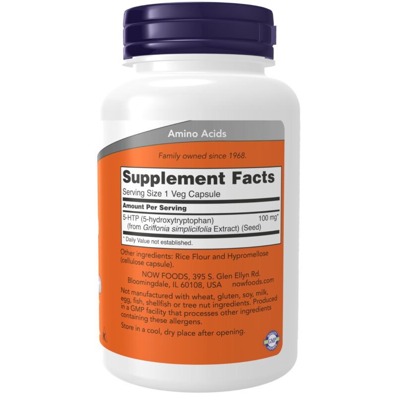 Now Foods, 5-HTP, 100 mg, 120 Vcaps - Image 8