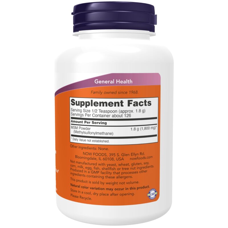 NOW Foods MSM Pure Powder, 8 ounce - Image 7