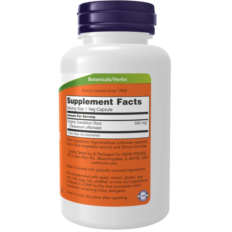 Now Foods Dandelion Root 500mg - 100 Veg Caps - Image 6