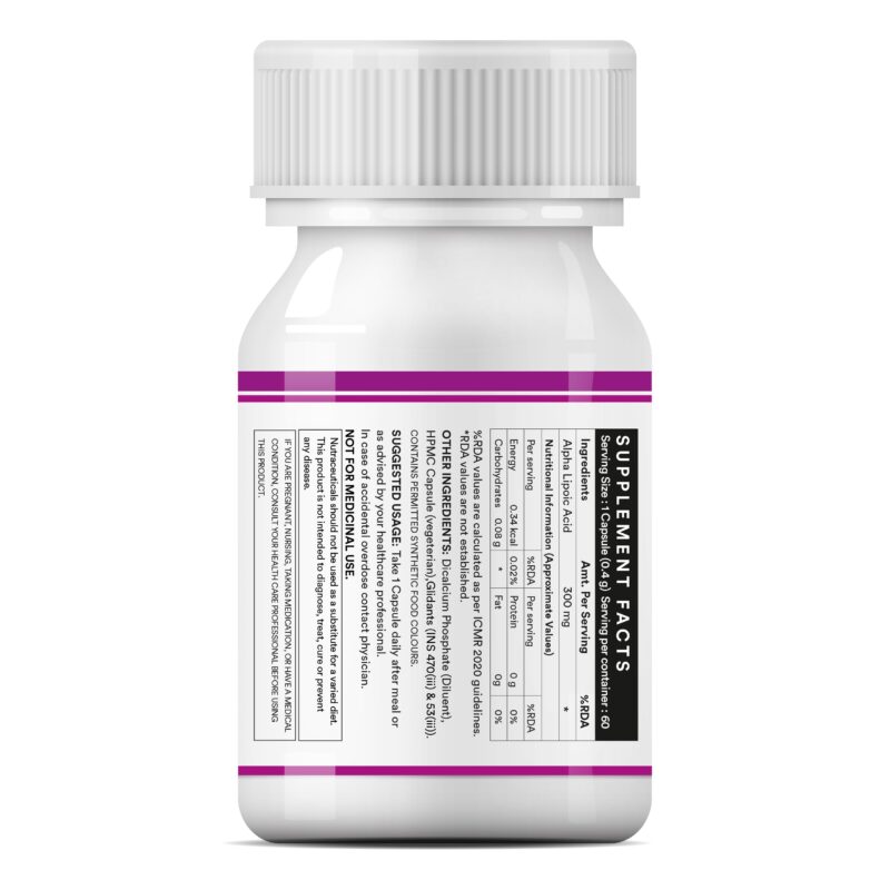 INLIFE Alpha Lipoic Acid 300mg | Universal Antioxidant | ALA Supplement - 60 Vegetarian Capsules (Pack of 1, 60) - Image 5