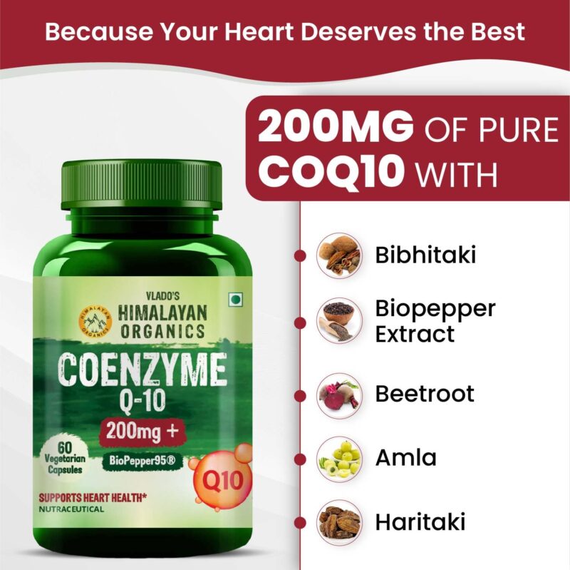 Vlado's Himalayan Organics CoQ10-200mg With BioPepper - 5mg, COENZYME Q-10 Supplement | High Absorption I Highest Strength CoQ10 In Single Capsule I For Men And Women - 60 Veg Capsules - Image 7
