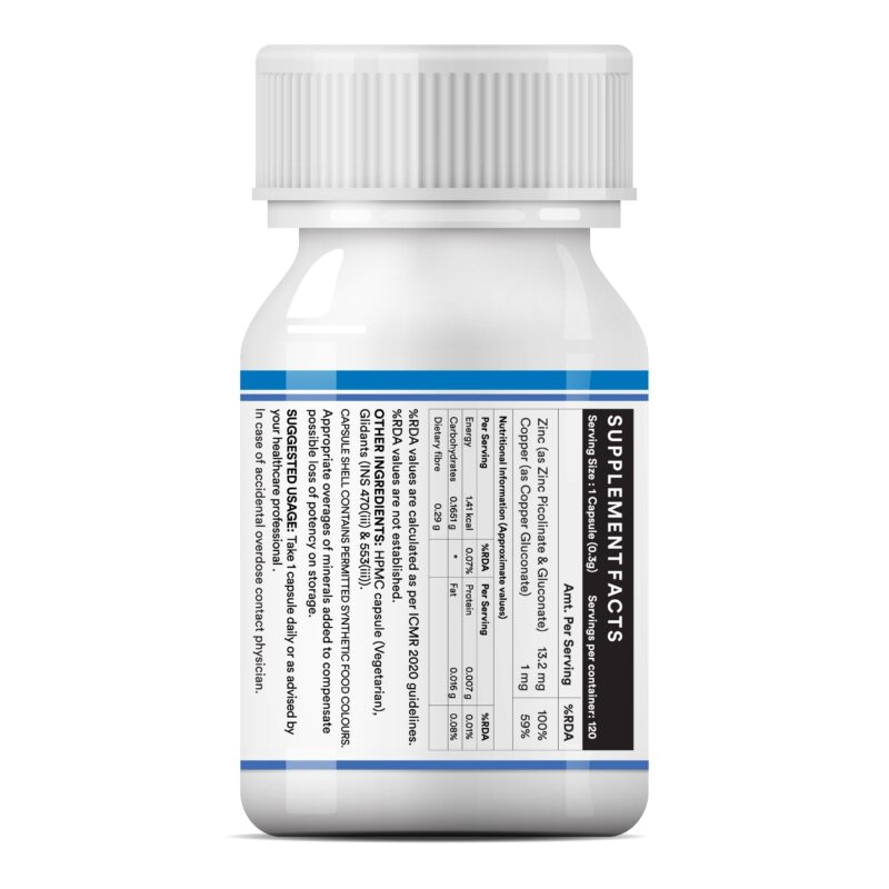 Inlife Zinc Supplements With Zinc Picolinate & Gluconate Complex,Copper Gluconate,Immune Support,Boosts Overall Wellness,Promotes Skin Health,Aids Digestion Capsule For Men & Women (Pack Of 1,120) - Image 4