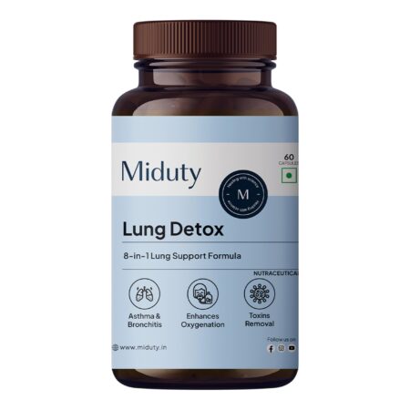 Miduty Lung Detox - NAC 400 mg N- Acetyl Cysteine, Stinging Nettle 100 mg & Quercetin -Lungs Protective & Health Supplement- 60 Veg Capsules