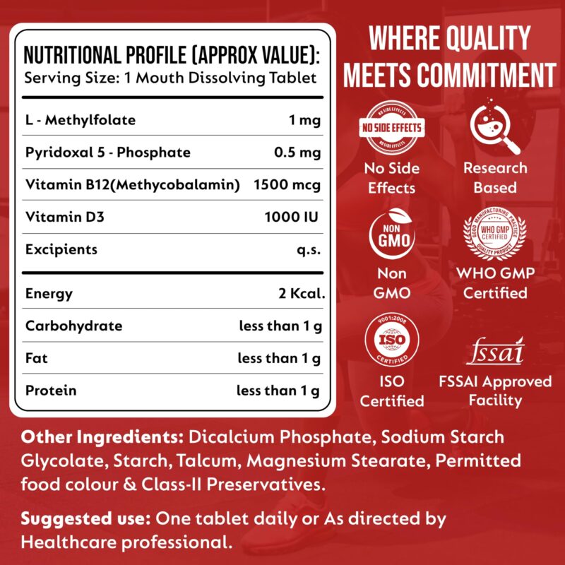ABHEDA HEALTHCARE Vitamin B12 1500mcg Tablets - Fast Absorbing Mouth Dissolving Supplement - Delicious Mango Flavor - 90 Count - High Potency for Energy, Metabolism & Immune Support - Image 5