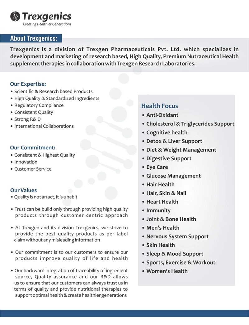 Trexgenics TyroBest-500 L-Tyrosine Pharmaceutical Grade - Thyroid, Stress, Neurotransmitter & Brain Function Support (60 Veg. Capsules) (1) - Image 2
