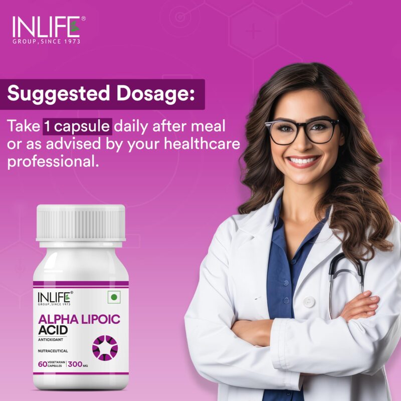 INLIFE Alpha Lipoic Acid 300mg | Universal Antioxidant | ALA Supplement - 60 Vegetarian Capsules (Pack of 1, 60) - Image 7